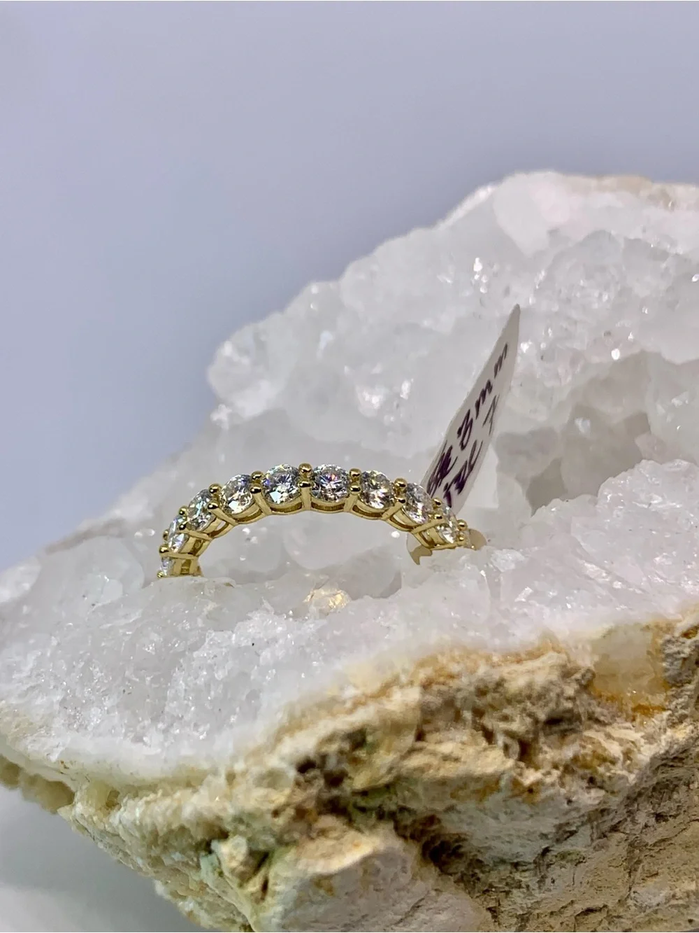 Yellow Gold Moissanite Eternity Band Infinity Anniversary Ring Wedding Band GRA